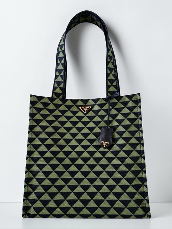 Prada Handbags - Prada Symbole Triangolo Tote Black/Green- NWT -Authentic Italy Purchase - Rare
